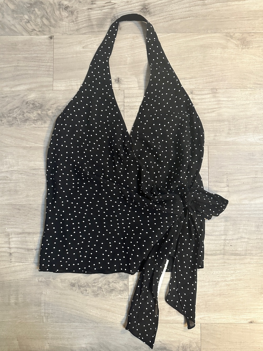 NWT REFORMATION Nila Black & White Polka Dot Halter Wrap Tank, Size M *RARE* - Picture 7 of 12